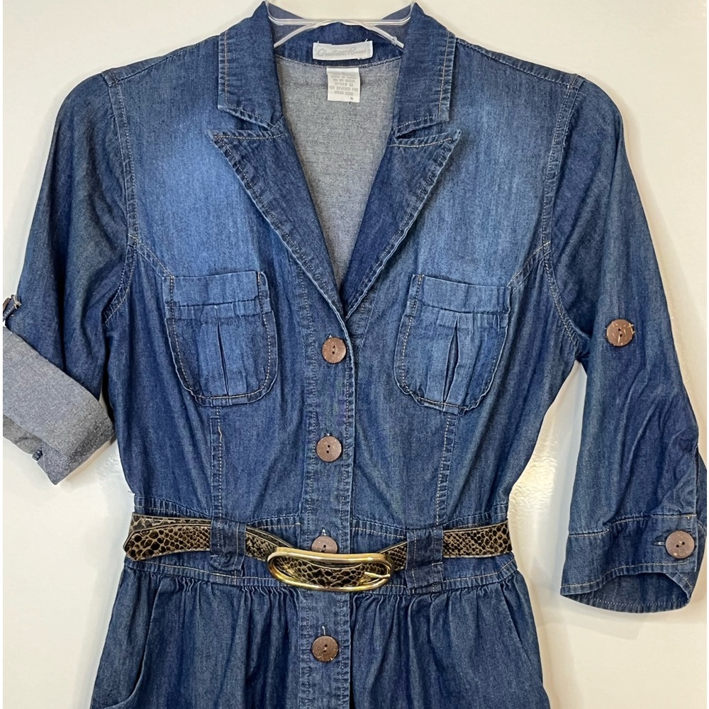 Charlotte Russ Shirtwaist Denim Dress w/pockets & Belt